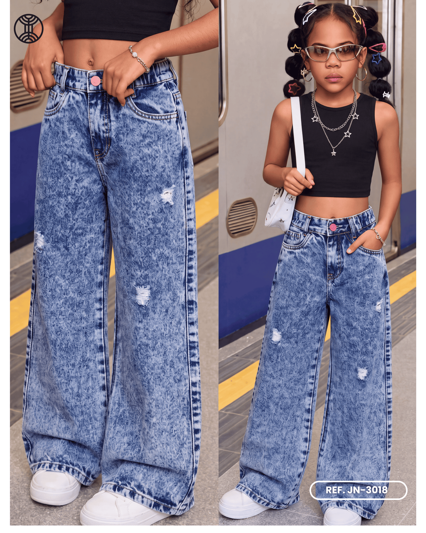 jeans palazzo niña ref. jn-3018