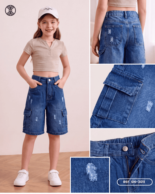 SHORT BIKER NIÑA  REF. SN-3011