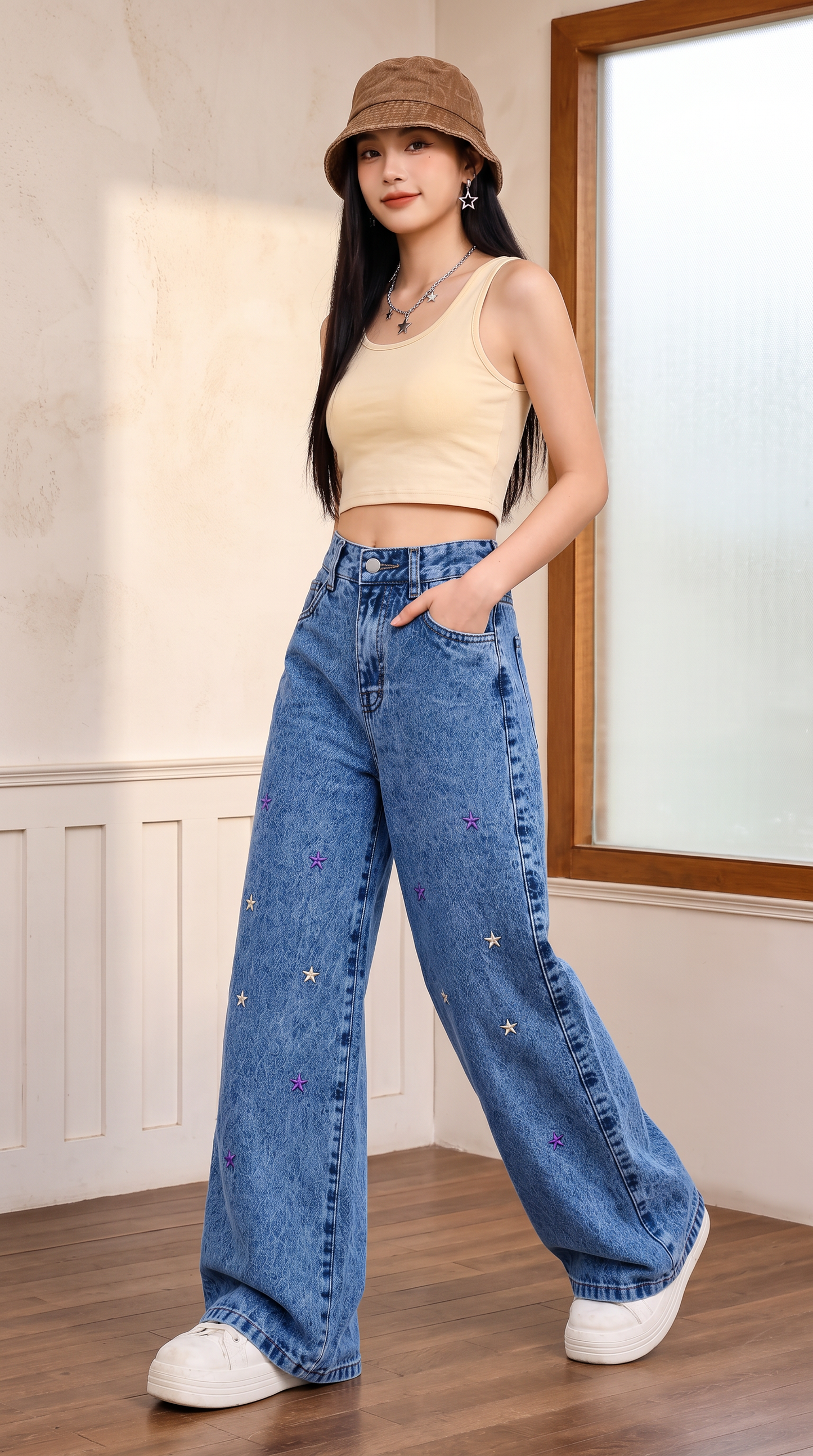 jeans palazzo niña ref. n-3001