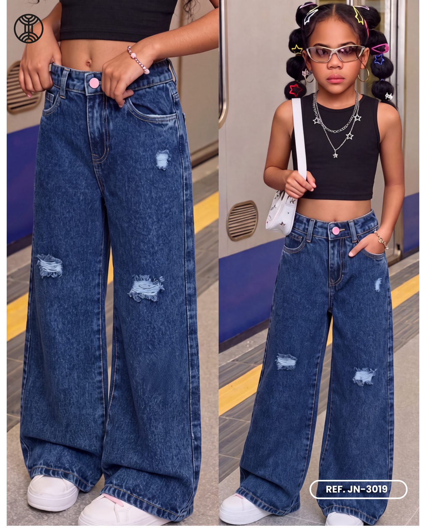 jeans palazzo niña ref. jn-3019