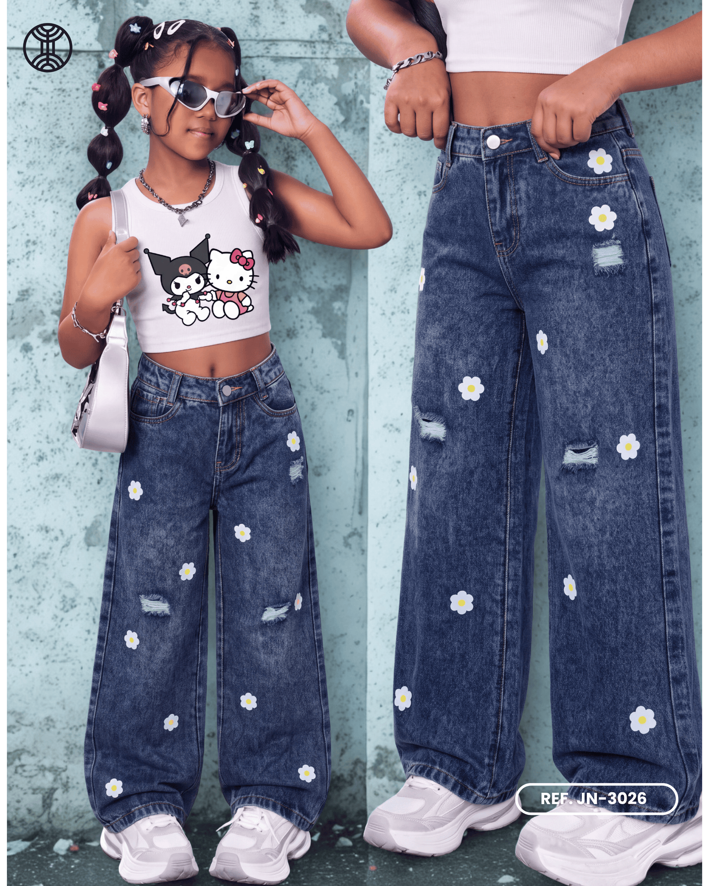 jeans palazzo niña ref. jn-3026