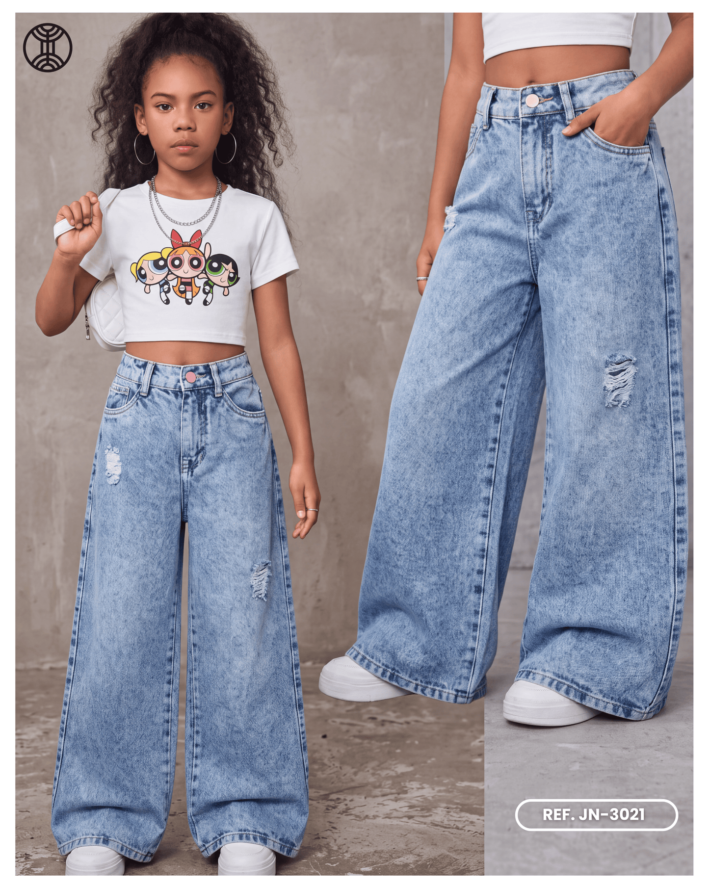 jeans palazzo niña ref. jn-3021
