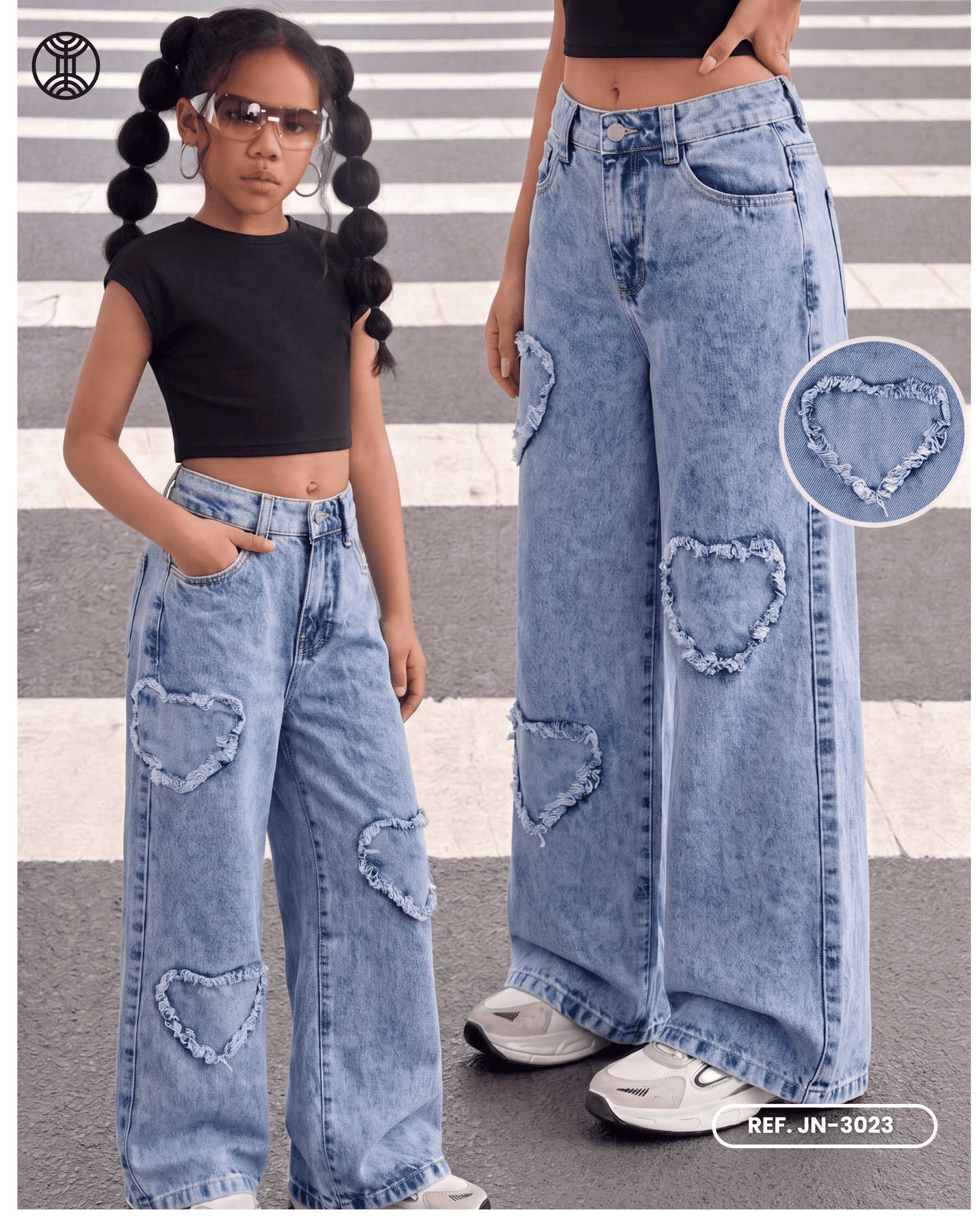 jeans palazzo niña ref. jn-3023
