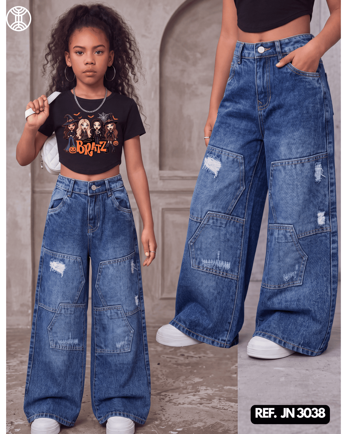 jeans palazzo niña ref. jn-3038
