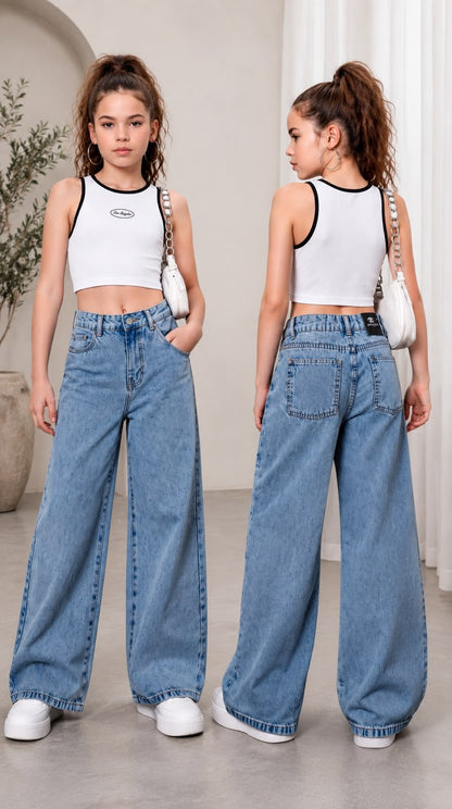 JEANS PALAZZO NIÑA REF. N-3008*